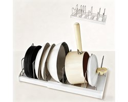 Keukenplank, multifunctioneel serviesrek voor borden, schalen en kopjes, geschikt voor keukenaanrecht, serviesorganisatie, besteklap (wit)