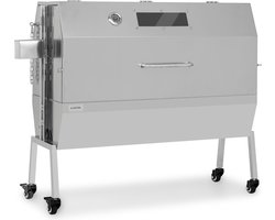 Klarstein 2-In-1 Draaispitgrill Met Motor, Grill Met Draaiend Spit, Grote Spitgrill Voor Speenvarken, Grill Met Kijkvenster, Spitgrill Met Roestvrijstalen Rooster, Grote Houtskoolgrill Met Vloerrollen