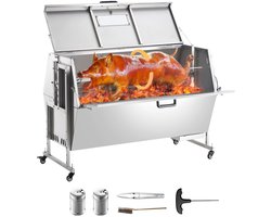 Lamsgrill Speenvarkengrill Braadgrill 130 Kg Bbq-Spitgrill (60 W) voor Varken, Lam en Geit, Commerciële Rotisseriebrander met Vergrendelbare Wielen