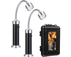 LED Grill Light Set - 2 Stuks Magnetische Grillverlichting met Flexibele Arm, Perfect voor Buiten Grillen, Kamperen en Feesten, Draaibaar en Batterijgevoed