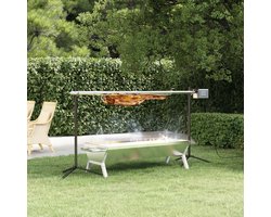 LuxeLivin' - Automatische barbecue met motor 150x46,5x82,5 cm roestvrijstaal