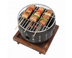 Mini BBQ Grill Draagbaar - Houtskoolbarbecue - Aluminiumlegering - Grillrek - Snel opwarmend - Ideale kooktemperatuur - Barbecue