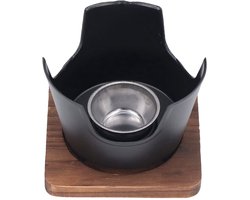 Mini BBQ Grill Set Carbon Barbecue Houtskool Tafelgrill Japanse Stijl Barbecue Binnen Ronde Grill Met Houten Basis Voor Picknick Tuin Balkon Camping