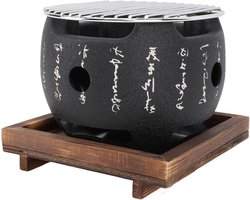 Mini Draagbare Japanse Stijl Barbecue Houtskoolkachel voor Vlees Groenten Spiesjes Thuiskamperen (S)