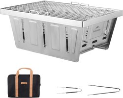 Opvouwbare Camping Houtskoolgrill voor Buitengebruik - Draagbare BBQ met Tang en Draagtas