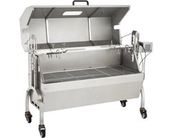 Rotisserie draaispit - RVS Rotisserie 60 kg - In Hoogte Verstelbaar - Oven - Motor - Elektrische Grill met Deksel & Accessoires