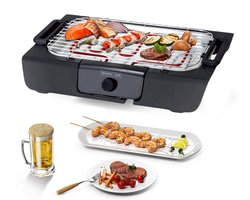 Royalty Line® BGT2000 Elektrische BBQ - Tafelbarbecue - 2000W Elektrische Grill - Indoor BBQ - Geen Rook - Tafel Barbecue - 42 x 24 cm Grilloppervlak - Zwart