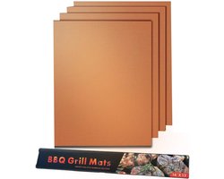 SnelShoppen - Grillmat BBQ Grill Mats Herbruikbaar, Antiaanbak Coating tot 260°C, Voor Houtskool, Gas, Elektrische Grill en Oven, Ideaal voor Vlees, G
