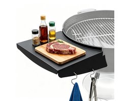SnelShoppen - Grilltafelplank voor 57 cm Houtskool Grills, Vervangt Side Shelf, Outdoor Stalen BBQ Tafel, Opvouwbare Kettle Grill Accessoires, Perfect