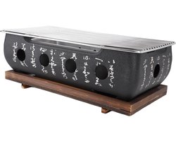SnelShoppen - Mini Japanse Houtskool Grill voor Thuis - Draagbare BBQ Grillplaat, voor Yakiniku, Spiesjes en Rijstcakes - C Act Houtskool Barbecue Kac