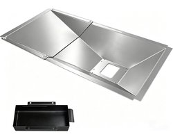 SnelShoppen - Universele vetopvangbak met druipplaat, verstelbaar van 60 cm tot 80 cm, geschikt voor gasbarbecues met 3/4/5 branders, ideaal voor tuin