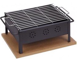 Tafel barbecue voor binnen en buiten 30x25cm inclusief RVS rooster.