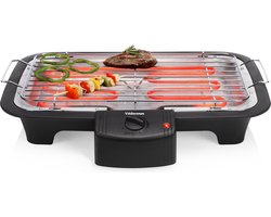 Tristar BQ-2813 Elektrische BBQ – Rookarme Tafelbarbecue 2000W – Grillrooster 38x22 cm – Zwart - Perfect voor Balkon of Camping