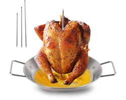 Vertical for Grill Al Pastor, Brazilian Vertical Spit Stand for Grilling, Tacos Al Pastor, Shawarma, Kebab, Gyros, Barbecue Grill Accessory with 3