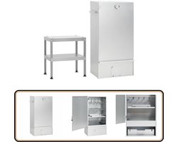 vidaXL BBQ-rookoven met tafel - Gegalvaniseerd staal Rookoven - Bbq - Buitengrill - Rooksmaak - Houtgestookt