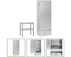 vidaXL Bbq Rookoven - Rookoven - BBQ-rookoven met tafel gegalvaniseerd staal - Buitengrill - Rooksmaken - Houtgestookt