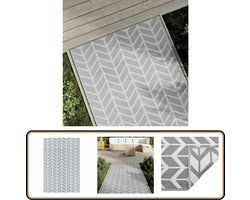 vidaXL Buitenkleed - 120x180 cm - Grijs - PP Tuintapijt - Outdoor Tapijt - Patio Dekentje - Veranda Kleed - Terrasdecoratie