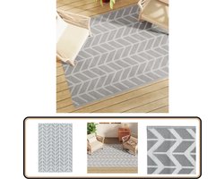 vidaXL Buitenkleed - 140x200 cm - Grijs Polypropeen Tuintapijt - Outdoor Tapijt - Patio Dekens - Terrasdekentjes - Veranda Tapijt