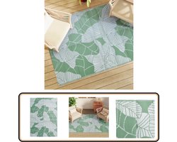 vidaXL Buitenkleed - 140x200 cm - Polypropyleen - Groen Tuintapijt - Outdoor Tapijt - Patio Dekens - Terrasdekent - Veranda Kleden