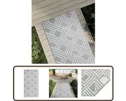 vidaXL Buitenkleed - 80x150 cm - Grijs - PP Tuintapijt - Outdoor Tapijt - Patio Dekens - Veranda Kleed - Terras Tapijt