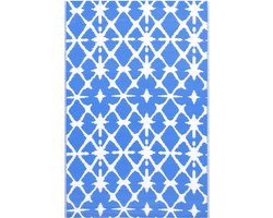 vidaXL - Buitenkleed - ARAKIL - 160x230 - cm - PP - blauw - en - wit