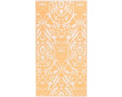 vidaXL - Buitenkleed - ARAKIL - 190x290 - cm - PP - oranje - en - wit