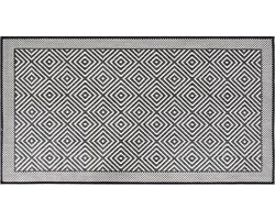 vidaXL - Buitenkleed - omkeerbaar - 80x150 - cm - grijs - en - wit