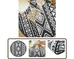 vidaXL Buitentapijt - 200 cm - Polypropeen - Zwart Tuintapijt - Buitentapijt - Terrasdecoratie - Patiomeubilair - Outdoor Living