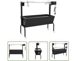 vidaXL Draaispit - Elektrische Bbq - BBQ draaispit elektrisch roestvrij staal - Roestvrij Staal Bbq - Buitenbarbecue - Gasbbq