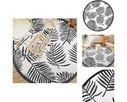 vidaXL Tuinkleed - Tuinkleden - Terraskleed - Buitenkleed - Buitenkleed ARAKIL Ø200 cm polypropeen wit en zwart