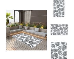 vidaXL Tuinkleed - Tuinkleden - Terraskleed - Terraskleden - Buitenkleed ARAKIL 160x230 cm PP wit en zwart