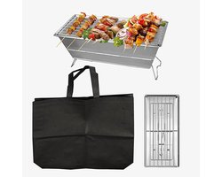 Wijziging titel:Roestvrijstalen opvouwbare houtskoolbarbecue met opbergtas - ideaal voor barbecueën, picknicken en kamperen