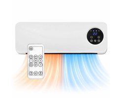 2-in-1 Ventilator en Verwarming 2000W – Wandgemonteerde Ventilatorkachel met Timer, Thermostaat en Afstandsbediening – Energiezuinig model