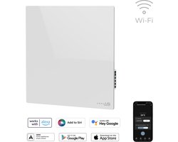 AENO GH11S slimme infrarood verwarmingspaneel - Bluetooth - WIFI - 500 Watt - Elektrische kachel - Verwarmingsplaat - Infrarood + convectie - Wit