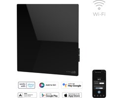 AENO GH12S slimme infrarood verwarmingspaneel - Bluetooth - WIFI - 500 Watt - Elektrische kachel - Verwarmingsplaat - Infrarood + convectie - Zwart