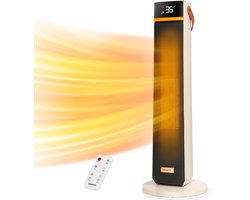 Aigostar 30CLZ - Elektrische Kachel - 2000W Heater - Keramische Kachel - Verwarming - Met Afstandsbediening & Timerfunctie - Tot 20m2