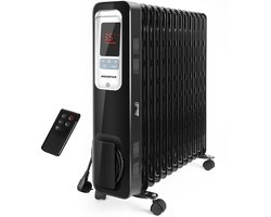 Aigostar Oil Monster – Olieradiator - Elektrische kachel - 2500W Heater - Oliegevulde radiator - Timer - 3 Standen - Zwart