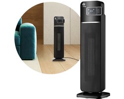 AirKing Elektrische kachel - 2000 Watt - Zwart - Keramische ventilatorkachel met afstandsbediening en timerfunctie