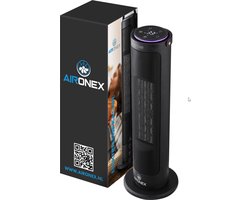 Aironex Elektrische Kachel 2000 Watt - Keramische Zwarte Kachelventilator - Electrische Kachel - Verwarming Elektrisch - Heater - Ventilatorkachel met afstandsbediening en timerfunctie - Krachtige Keramische Kachel