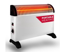 alpina Convectorkachel 1500W - Elektrische Convector Kachel Vrijstaand - Ventilatorkachel met Aanpasbare Thermostaat - Verwarming voor Binnen - 50 x 18 x 33 cm - Wit