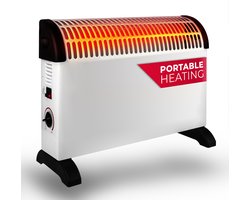 alpina Convectorkachel Electrisch CHYO2 - Elektrische Verwarming 2000W - Convector Kachel met Verstelbare Thermostaat en Turbofunctie - Ruimtes tot 15m2 - Oververhittingsbeveiliging - Wit