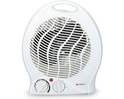 alpina Ventilatorkachel 2000W – Kachelventilator met 2 Warmtestanden – Ventilator Kachel met Thermostaat – Draagbare Elektrische Verwarming – Beveiliging tegen Oververhitting – Wit