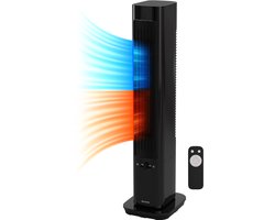Auronic Elektrische Kachel - 2200W Heater - Verwarming en Verkoeling 2-in-1 - Keramische Kachel - Ventilator - Tot 40m2 - Roterend - Toren Kachel - Met Afstandsbediening - Zwart