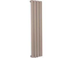 Blumfeldt Badkamerradiator - Design radiator - Zuinige platte radiator verticaal - Verticale Wandverwarming - 380 W - Verticale Radiator Met Thermostaat - Wandradiator voor badkamer en woonkamer - Zandkleur