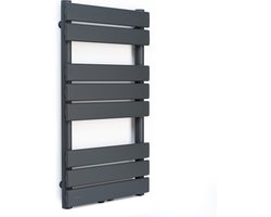 Blumfeldt Badkamerradiator - Design radiator - Zuinige platte radiator verticaal - Verticale Wandverwarming - Verticale Radiator 355 W Met Thermostaat - Wandradiator voor badkamer en woonkamer - Antraciet