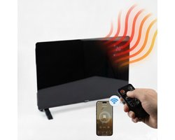 BluMill Elektrische Convectorkachel - Elektrische Kachel - 2000W - Glazen Design Paneelheater - Incl. Afstandsbediening en Wifi - Infrarood Paneel - Ingebouwde Thermostaat - Paneelverwarming – Zwart