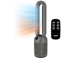 BREND BR-2243 Bladeless Fan Ventilatorkachel - 2200 Watt - Bladloos - LED-Display - Timer - Oscillatie - Veilig voor Kinderen en Huisdieren - Donkergrijs