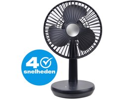 Bureau Ventilator Draadloos - Stille Mini Kleine USB Fan - Hand ventilatoren - Zwart - Silvergear