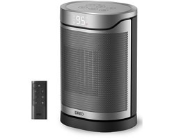 DREO Atom 318 Elektrische Keramische Ventilatorkachel PTC - 1500W - 70˚ Oscillerend - Hyperamic™ 2s Directe Verwarming – Dual-DC Motor – Shield360˚ 8-Lagen Veiligheidsbescherming – Nauwkeurige Temperatuurregeling 1°C – Energiezuinig Ontwerp Eco Mode