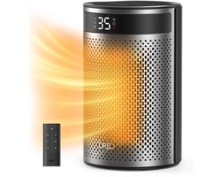 DREO Atom 416 Elektrische Kachel - Ventilator - Keramisch - PTC - 1500W Hyperamics Heater - 2s Directe Verwarming – Shield360˚ 8-Lagen Veiligheidsbescherming – Superstille 34dB Werking – Snelle Warmteafgifte Met Groot Bereik – Energiezuinige Eco Mode